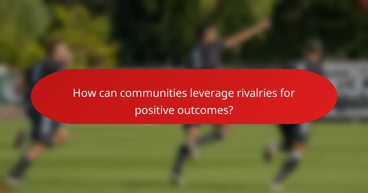 How can communities leverage rivalries for positive outcomes?