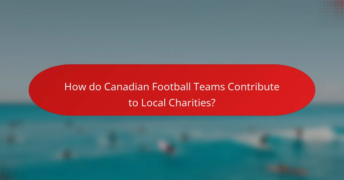 How do Canadian Football Teams Contribute to Local Charities?