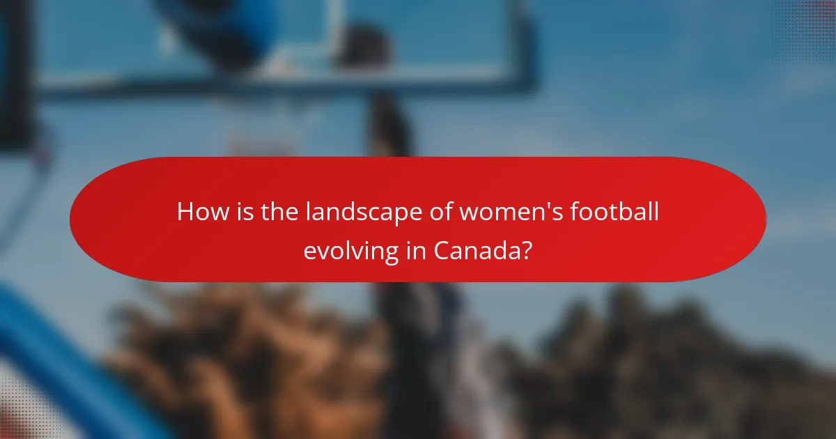 How is the landscape of women's football evolving in Canada?
