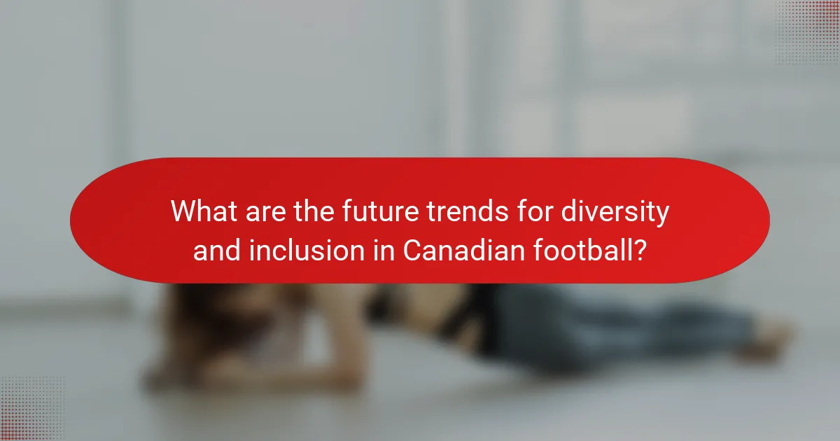 What are the future trends for diversity and inclusion in Canadian football?