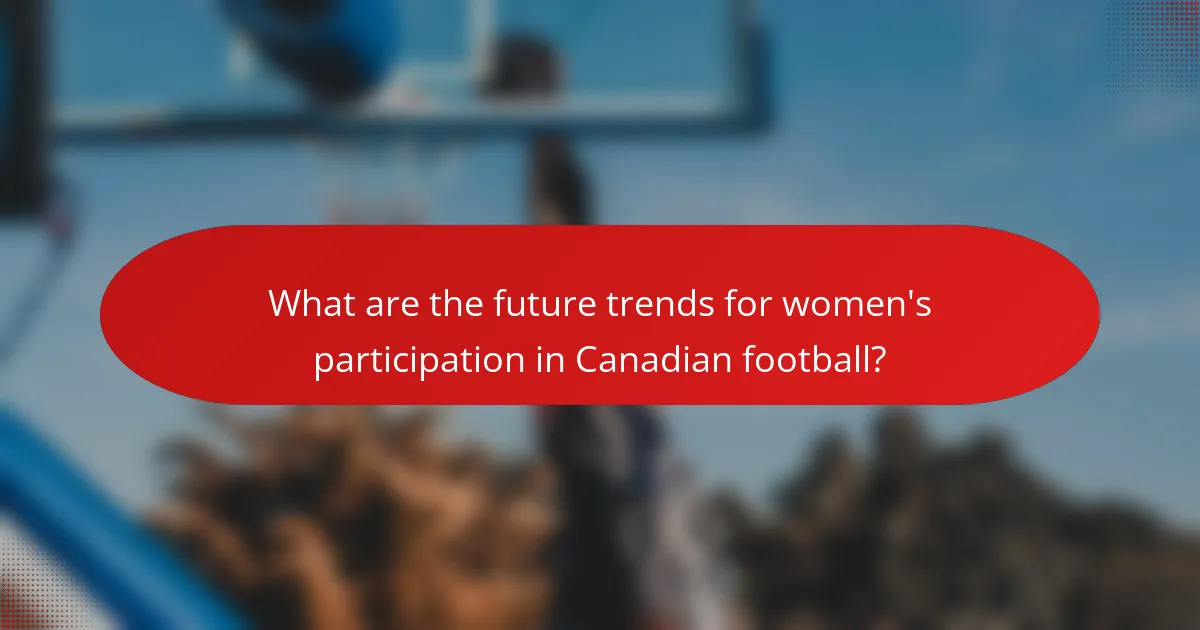 What are the future trends for women's participation in Canadian football?