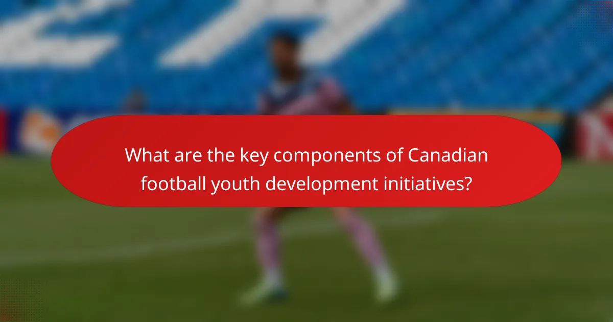 What are the key components of Canadian football youth development initiatives?