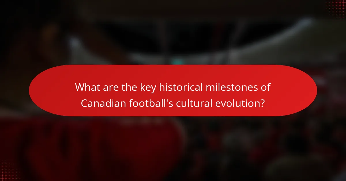 What are the key historical milestones of Canadian football's cultural evolution?