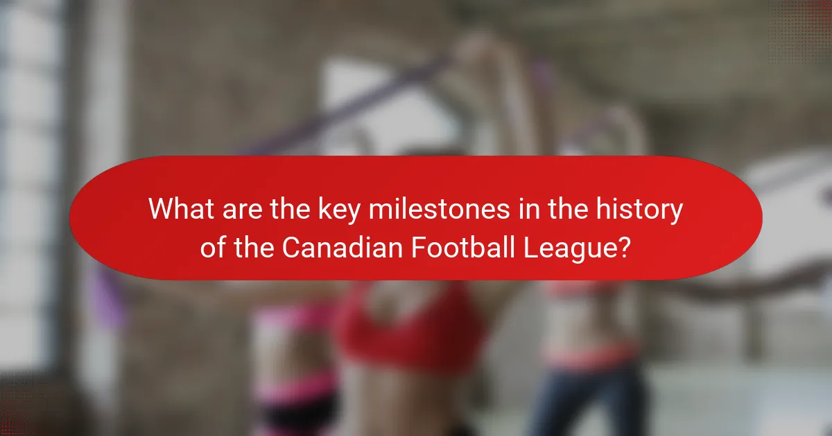 What are the key milestones in the history of the Canadian Football League?
