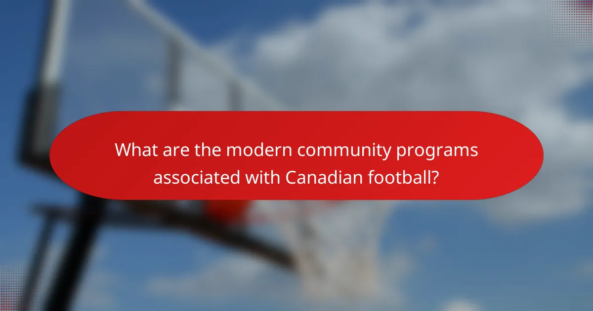 What are the modern community programs associated with Canadian football?