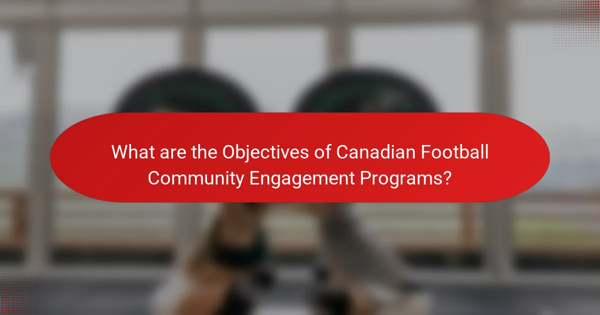 What are the Objectives of Canadian Football Community Engagement Programs?