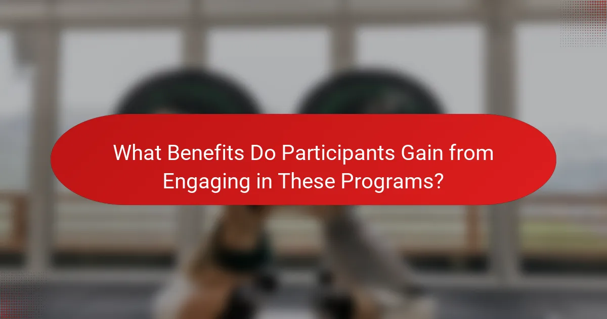 What Benefits Do Participants Gain from Engaging in These Programs?