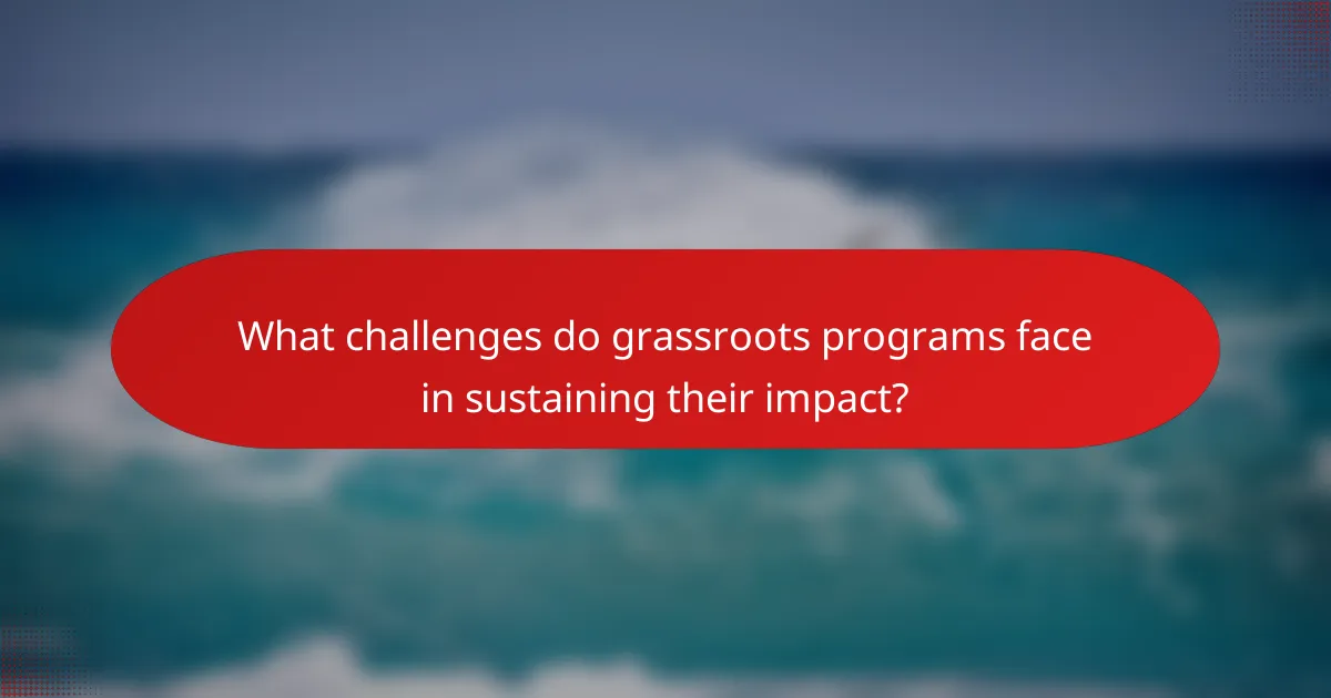 What challenges do grassroots programs face in sustaining their impact?