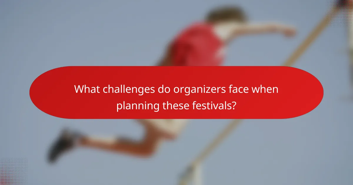 What challenges do organizers face when planning these festivals?