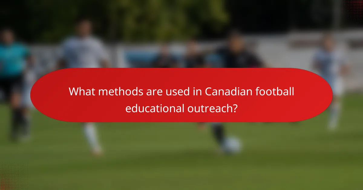 What methods are used in Canadian football educational outreach?