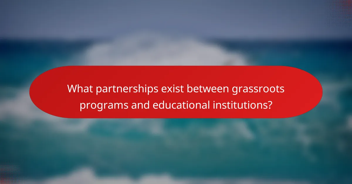 What partnerships exist between grassroots programs and educational institutions?