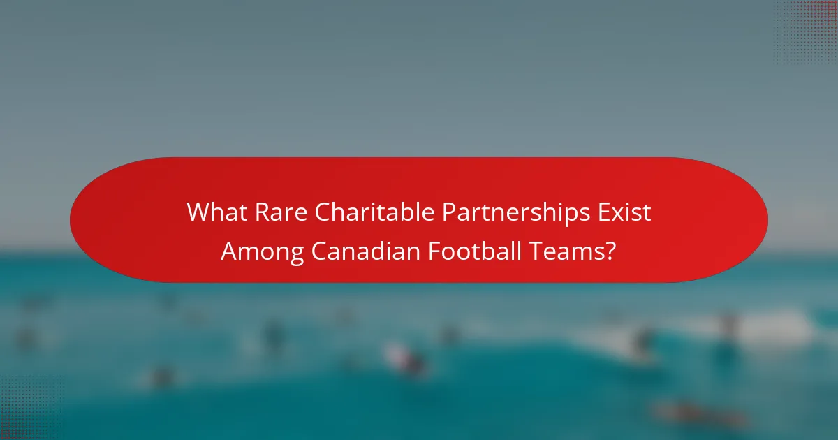 What Rare Charitable Partnerships Exist Among Canadian Football Teams?