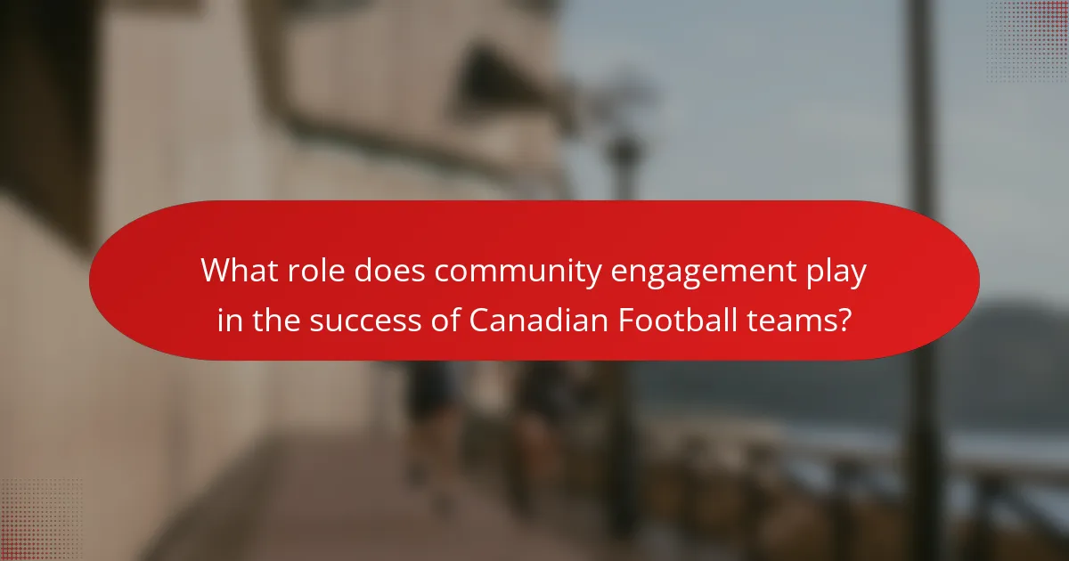 What role does community engagement play in the success of Canadian Football teams?
